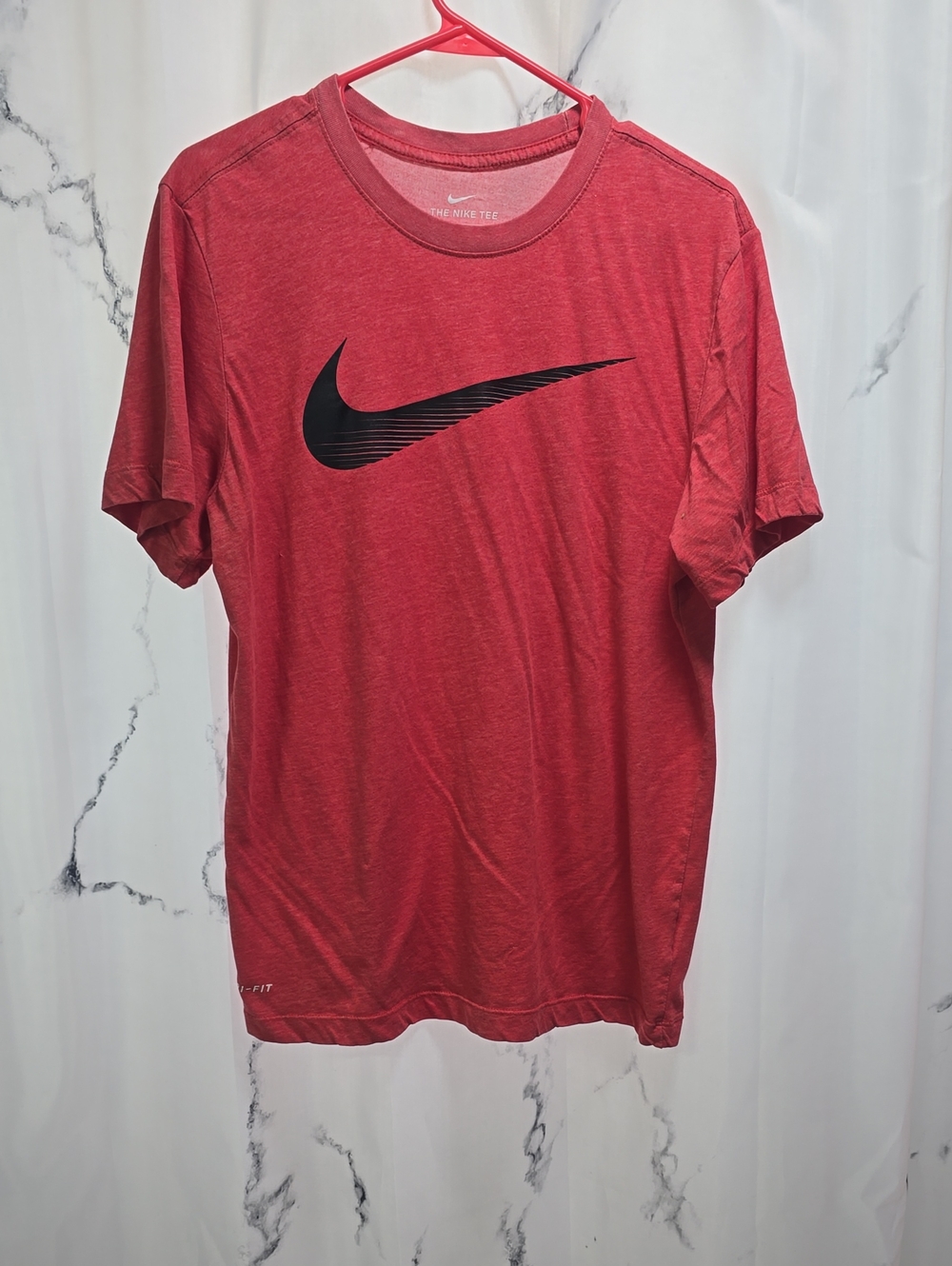 Nike Red Short-Sleeve Tee with Black Swoosh